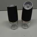 Gravity Electric Salt and Pepper Grinder Set White Elephant Gifts for Women Who Have Everything Grilling Men Kitchen Gadgets Housewarming Holiday Cooking Adults Idea Battery Operated Shakers Automatic (Black)