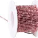 KAOYOO 10 Yards 2mm/0.08" Crystal Rhinestone Close Chain Trim Sew on Trim for Sewing Crafts,DIY Decoration,Jewelry,Wedding (Pink)