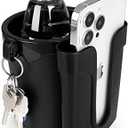 Accmor 3-in-1 Bike Cup Holder with Cell Phone Keys Holder, Bike Water Bottle Holders, Universal Bar Drink Cup Can Holder for Bicycles, Motorcycles, Scooters, Black