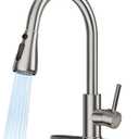 FEELSO Kitchen Faucets with Pull Down Sprayer, High Arc Stainless Steel Single Handle Kitchen Sink Faucet, 1 or 3 Hole Brushed Nickel Water Faucets for Farmhouse Laundry Camper Rv Bar