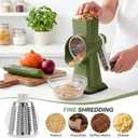 Rotary Cheese Grater,Cheese Shredder Hand Crank, Manual Cheese Grater for Veggies, 3-Blade Grater, Home Kitchen Appliances and Kitchen Gadgets