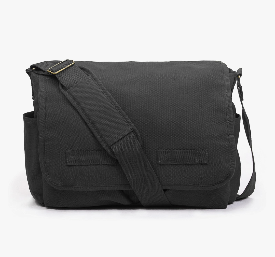 Sweetbriar Classic Vintage Messenger Bag - Original Heavyweight Cotton Canvas Shoulder Bag with Upgraded Features