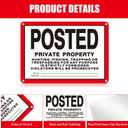 Tandefio No Trespassing Signs Private Property-Rust-Free Aluminum Signs-UV Printed, Reflective, Weatherproof for Outdoor,Indoor-Keep Hunters, Trespassers(10x7 Inches,Horizontal,Red,White)