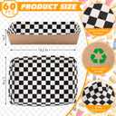 Norme 60 Pcs Disposable Black White Checkered Paper Food Trays 5 lb Heavy Duty Kraft Paper Food Serving Boats 10.2 x 7.1 x 2 Inch Nacho Taco Hot Dog Chips Snack Hamburger Holder for Party