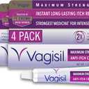 Vagisil Maximum Strength Feminine Anti-Itch Cream with Benzocaine for Women, Helps Relieve Yeast Infection Irritation, Gynecologist Tested, Fast-acting, Soothes and Cools Skin, 1 oz (Pack of 4)