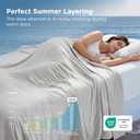 Bedsure Cooling Blankets for Hot Sleepers - Cooling Comforter, Cold Summer Blanket Queen Size for Bed, Ice Breathable and Lightweight Gift for Night Sweats, Grey, 90x90 Inches