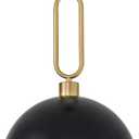 LUJOGUID 11.81in Dome Pendant Light for Kitchen Island Black Gold Chandelier Lights Fixture Modern Farmhouse Ceiling Hanging Lighting for Restaurant Over Table/Sink Hallway Dining Room Bedroom