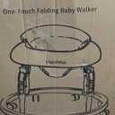 aby Walker with Wheels, One-Touch Folding Baby Walkers, 7-Speed Height Adjustment with Large Dinner Plate, Anti-Roll 8-Wheel with Brake for 6-18 Months Baby, Full Pink