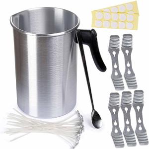 ENCANLIGHT Candle Making Supplies Kit, 101oz Aluminum Candle Wax Melting Pot, Wick Centering Device, Wick Sticker and Mixing Spoon for Candle Making, Soap Making or DIY Crafts ENCANLIGHT Candle Making Supplies Kit, 101oz Aluminum Candle Wax Melting Pot, Wick Centering Device, Wick Sticker and Mixing Spoon for Candle Making, Soap Making or DIY Crafts