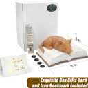 Cat Lover Gifts for Women Girl - Cat Book Figurines Book Lovers Gift with Bookmark Cats Decor for Women Cats Mom Sculpted Hand-Painted Resin Statue