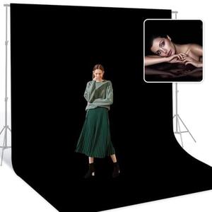 BEIYANG Black 10 x 20 Ft Large Photography Backdrop Screen, Black Non-Reflective Fabric Wrinkle Resistance Photo Background for Photoshoot, Zoom Meeting, Game Live Steaming