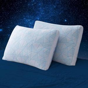 Shredded Memory Foam Cooling Soft Bamboo Viscose Pillows Queen Size Set of 2, Adjustable Hypoallergenic Hotel Quality Pillows for Back, Stomach or Side Sleeper, Oeko-TEX Certified
