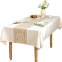 Linen Tablecloths for Rectangle Tables,Fabric Tablecloth Advanced Waterproofing Technology for Dinningroom,Farmhouse