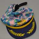 Captain Hat, Sailor Hat, Boat Hat, Navy Marine Admiral for Women Men Halloween Costumes Accessory (Blue)