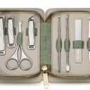 HAPPITON 8-Piece Manicure Pedicure Set-Stainless Steel Nail Clippers Toenail Fingernail Cutters with Travel Case Complete Grooming Kit (Blue)
