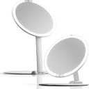 Fancii Abigail Rechargeable Travel Makeup Mirror with LED Light, 8" Foldable Stand, 3 Color Lighting Travel Mirror. Dimmable & Lightweight Portable Vanity Mirror, Beauty Travel Essential