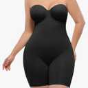 SHAPELLX Shapewear for Women Strapless Bodysuits Tummy Control Body Shaper Butt Lifting Shapewear with Removable Straps M
