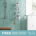 Zenna Home Tension Pole Shower Caddy, Adjustable Corner Shower Storage System with 4 L-shaped Baskets and Hooks, Rust-Resistant Bathroom Organization Solution, 60 to 97 Inch, Satin Nickel