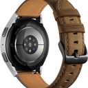 Haveda Leather Bands Compatible with Samsung Galaxy Watch 7 Band/Galaxy Watch 6 5 4 FE Band 40mm 44mm, 20mm Genuine Leather Strap Replacement for Samsung Watch 6 4 Classic/5 Pro Men, Coffee