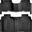 AOMSAZTO Floor Mats for 2019-2026 Chevy Silverado 1500 / GMC Sierra 1500, 2020-2026 Silverado/Sierra 2500HD / 3500HD Crew Cab, 1st & 2nd Row All Weather Liners