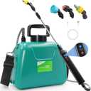 1.3 Gallon Battery Powered Garden Sprayer, Cute Electric Sprayer with USB Rechargeable Handle, 3 Mist Nozzles, Retractable Wand, Water Pump Sprayers for Yard, Lawn and Garden (Green)