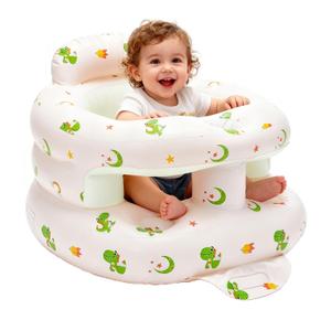 Inflatable Baby Seat for Babies 3-36 Months,Baby Floor Chair with Built in Air Pump,Infant Back Support Seat for Sitting & Learning to Sit (Green Dinosaur)