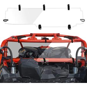 Kemimoto X3 Rear Windshield Compatible with Can Am Maverick X3 and Max 2017-2025 PC Heavy Duty Hard Full Back Window Windscreen Scratch Resistant UTV Accessories Clear
