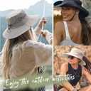 FURTALK Womens Sun Hat with Ponytail Hole Beach Hiking Summer Wide Brim UPF 80+ Outdoor Protection Foldable Bucket Hat (Gray)