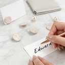 UNIQOOO 24Sets Magnolia Wax Seal Place Card Holders, Champagne Name Card Holders for Wedding Engagement Decor, Tea Party Table Setting, Name Tag, Party Food Labels (24Pcs)