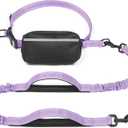 iYoShop Hands Free Dog Leash with Zipper Pouch, Dual Padded Handles and Durable Bungee for Walking, Jogging and Running Your Dog (Large, 25-120 lbs, Lavender)