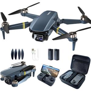 Brushless Super Endurance Foldable Drone with Camera for Beginners60+ min Flight Time, WiFi FPV Quadcopter with 120Wide-Angle 4K HD Camera, Brushless Motor, Auto Hover, Follow Me (2 Batteries)