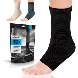 POWERLIX Legs Orthopedic Brace Compression Support Sleeve (Pair) for Swelling, Sprain, Plantar Fasciitis, Arthritis, Tendinitis (Small, Black)