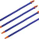 uxcell 4Pcs G3/8" Thread Flexible Water Oil Coolant Pipe Hose, 500mm Plastic Adjustable Round Nozzle Cooling Pipe Hose with Switch and Internal Tube for Lathe CNC Water Cooling System