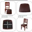 Genina Waterproof PU Leather Seat Covers for Dining Chairs,Chair Seat Covers Set of 6, Stretchable Dining Room Chair Seat Covers for Chair Protector Slipcover for Kitchen