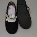 Hehainom Toddler Flower Girls Dress Shoes, Mary Jane Princess Ballet Flats with Bow and Peals for Party School, Size 1