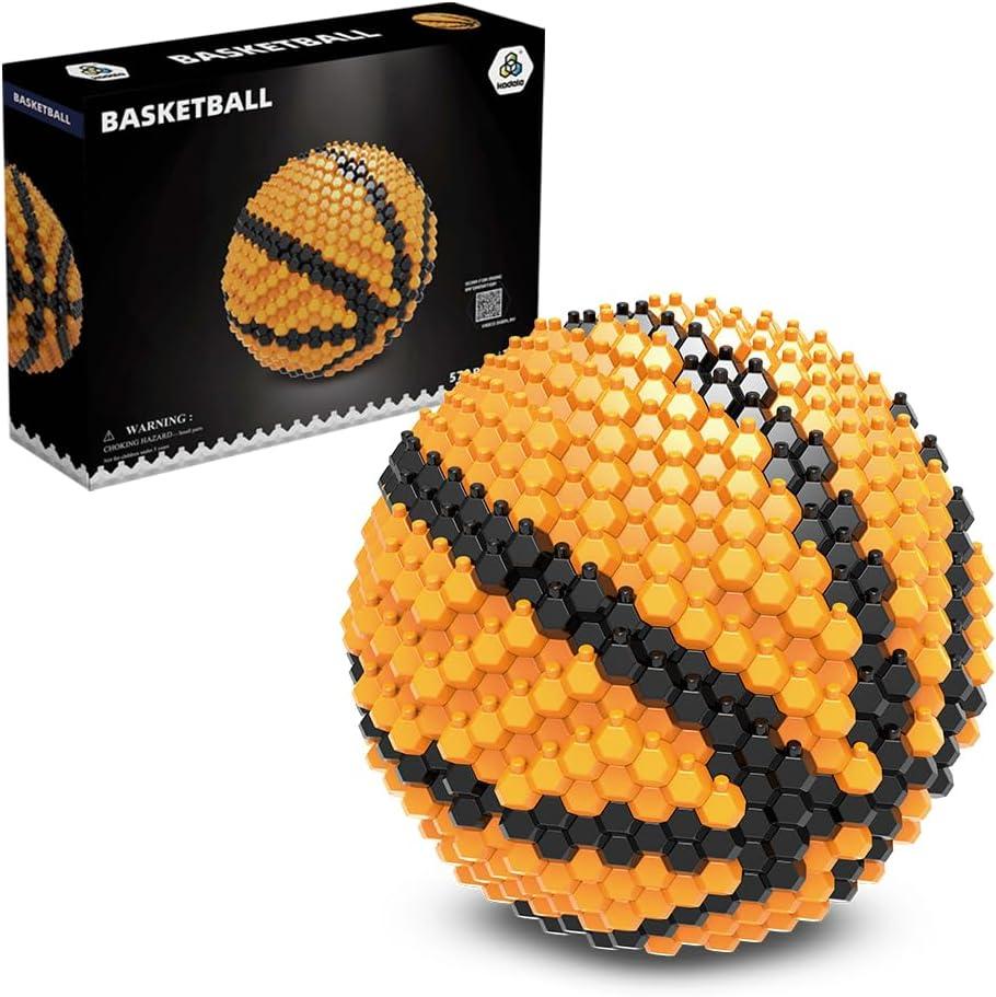 Basketball Building Block Set, Adults challenging STEM Block Decorations, Miniature 3D Educational Toys for Ages 14 15 16 and Above, (579 Pieces)