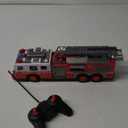 Liberty Imports RC Fire Truck - Big Remote Control Toy Fire Truck - 14" Rescue Fire Engine with Flashing Lights and Siren Sounds, Extendable Rescue Ladder for Kids