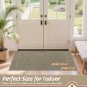 BEQHAUSE Dirt Trapper Door Mat 24" x 60", Non-Slip Washable Doormats Entrance Mat, Dirt Resistant and Absorbent Welcome Mat, Low Profile Floor Mats for Front Back Door and Entryway, Light Beige