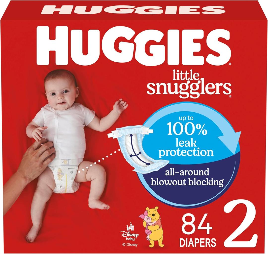 Huggies Size 2 Diapers, Little Snugglers Baby Diapers, Size 2 (12-18 lbs), 84 Count  Huggies Size 2 Diapers, Little Snugglers Baby Diapers, Size 2 (12-18 lbs), 84 Count