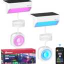 Enhulk Pool Lights with APP Control - 43+ Color Scenes & Timer, IP68 Waterproof Above Ground Pool Light,Poolside Solar Light, RGBW Solar Pool Lights for Garden, Pond, Patio (White 2-Pack)