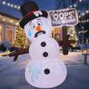 COMIN 7.2 FT Christmas Inflatables Outdoor Decorations Inflatable Melt Snowman Blow Ups with Built-in LEDs for Yard Party Lawn Decor