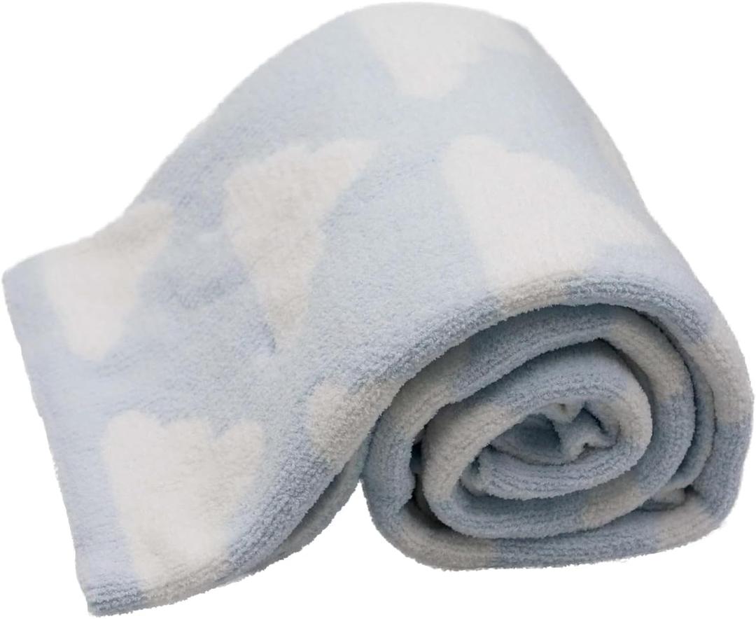 Chenille Baby Blanket, Baby Blankets for Boys, Baby Blankets for Girls, Toddler Blanket, Baby Boy & Girl Blankets, Soft Baby Blankets, Plush Baby Blankets, 40x30 Inches (Blue Clouds)