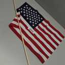 Annin Flagmakers American Flag 12x18 Inch Handheld Stick Flag - US Polyester Flag on Wooden Pole for Parades, Parties, 4th of July, Memorial Day, Veterans Day, and PAtriotics Events