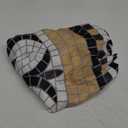Round Table Cloth Mosaic Mandala Tablecloth Elastic Edge Fitted Table Cover Fits Tables Up to 40"-44" Diameter