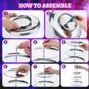 Layhit Disco Cupcake Stand 3 Tier Silver Glitter Metal Cake Holder Reusable Disco Table Decorations for Party Birthday Bachelorette Disco Ball Platterdessert Centerpiece Supply