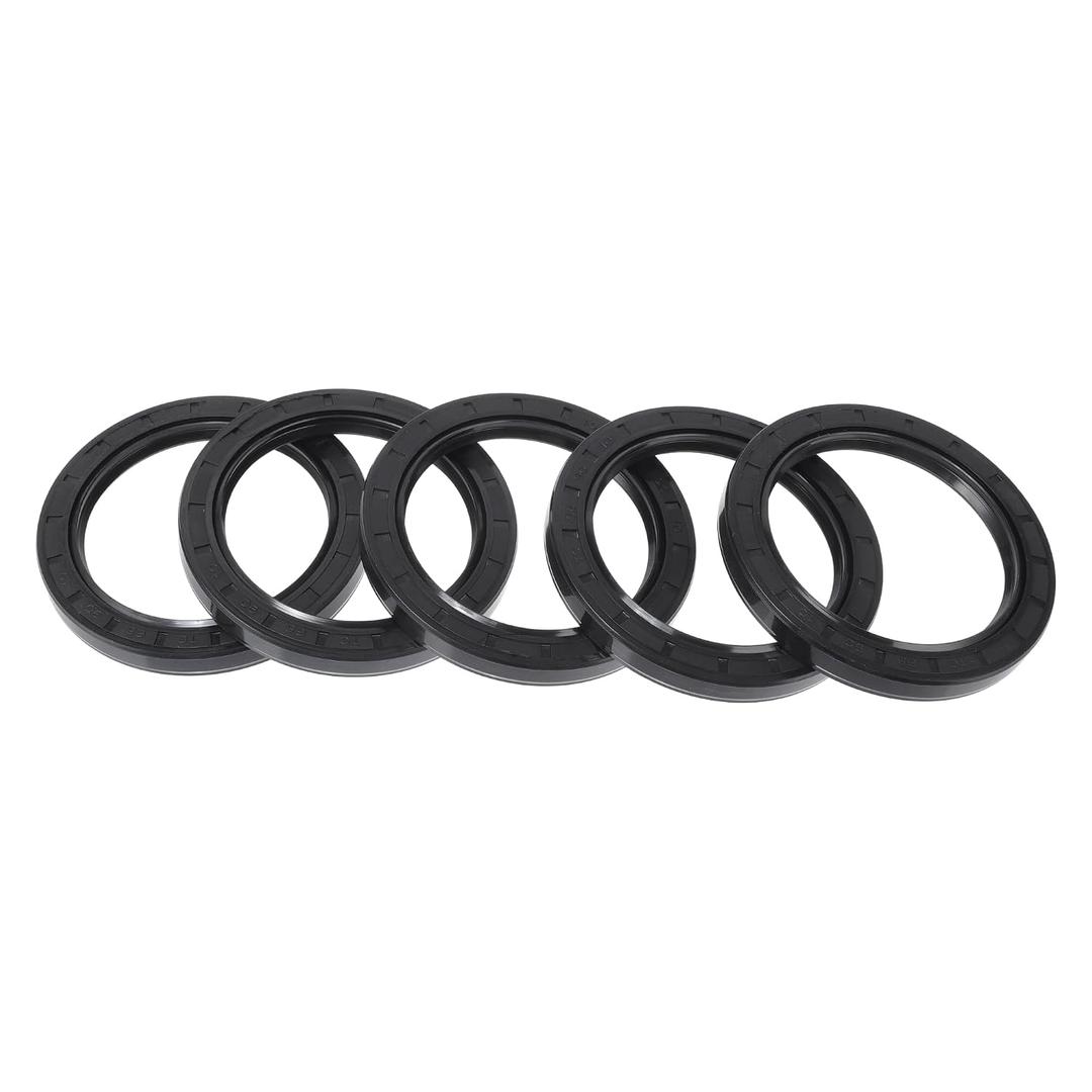 Universal Oil Seal TC Double Lip W Steel Spring Seal Ring Rotary Shaft Seal 68x90x10mm High Pressure NBR Rubber Black 5 Pcs