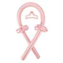 Heatless Curling Rod Headband No Heat Silk Ribbon Curling Rod Hair Roller Curls with Hair Claw Clip Lazy Natural Soft Wave DIY Hair Rollers Styling Tool for Sleep in Overnight (Pink)