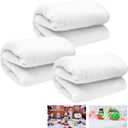 3 Pack 3 x 8 Ft Christmas Snow Blankets, Artificial Cotton Snow Blanket, White Thickened Cotton Rolls Winter Fluffy Fake Snow Sheet for Christmas Village Backdrop Decorations Party Display