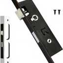 Flat Slot Storm Door Mortise Lock Body Fits Older Storm Door Handle Replacement Parts, 5/16" Square Spindle Hub, 2-1/2" Handle PZ, 7/8" Backset, 7" Faceplate H.C., Handle Not Included, Black