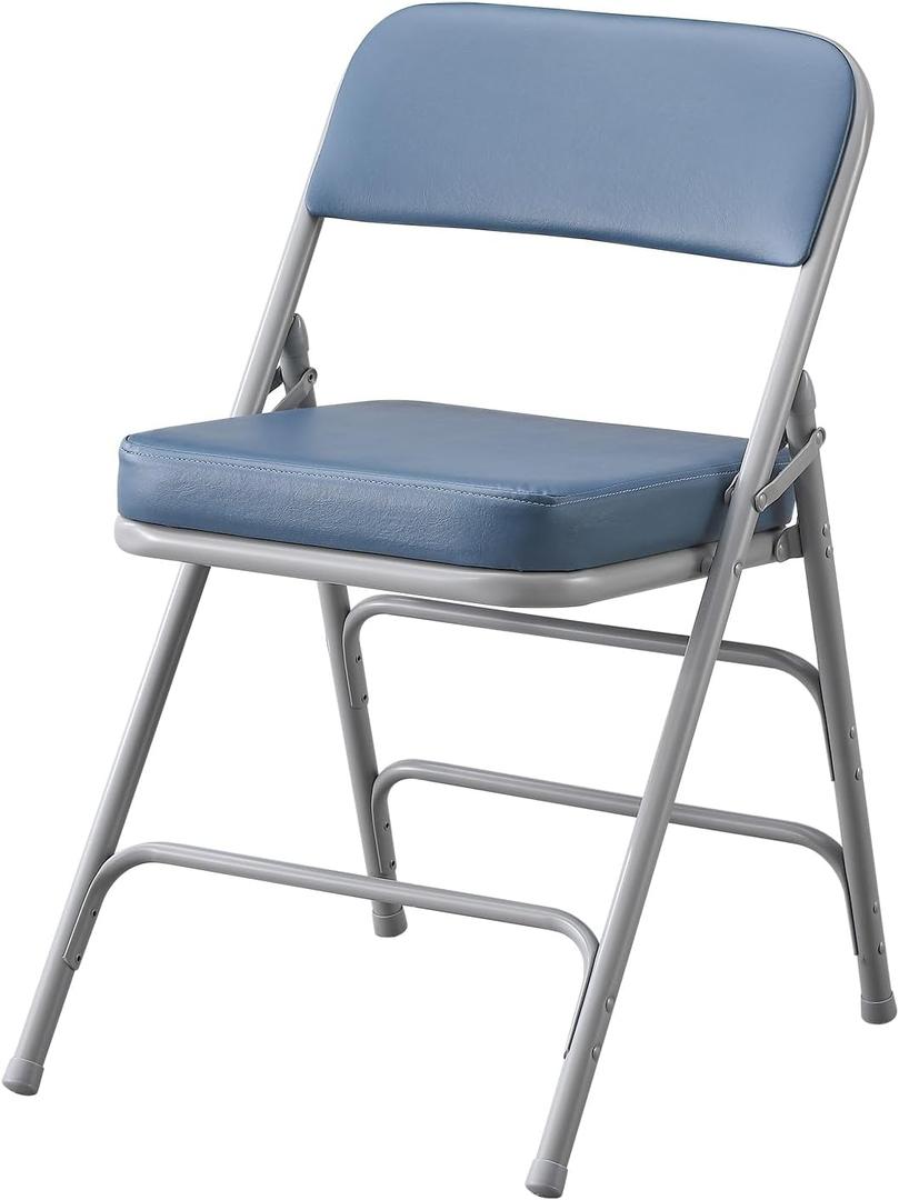KAIHAOWIN Folding Chairs Ultra Thick Padded Foldable Chair Indoor Comfortable Metal Chairs with Super Soft Cushion-Blue KAIHAOWIN Folding Chairs Ultra Thick Padded Foldable Chair Indoor Comfortable Metal Chairs with Super Soft Cushion-Blue